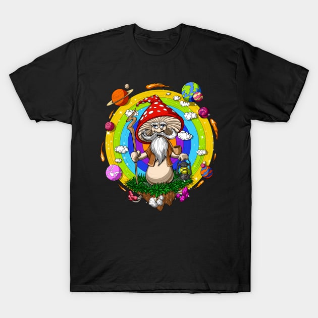 Mushroom Wizard T-Shirt by underheaven